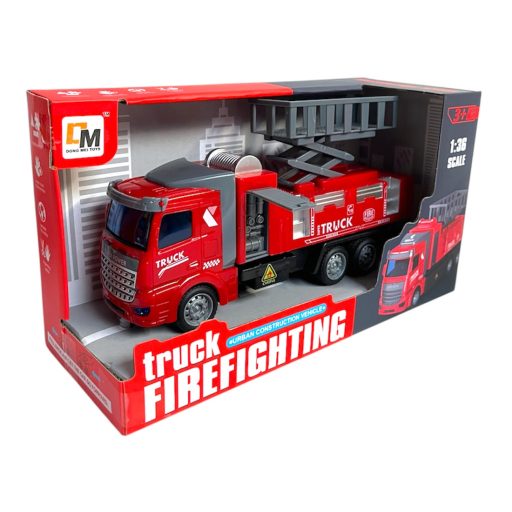 Tűzoltó autó, lend., 3 féle, 20 cm, 24x13 cm dob.