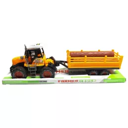 Traktor, hátul rönkszállító, lend., 52x16 cm plf.