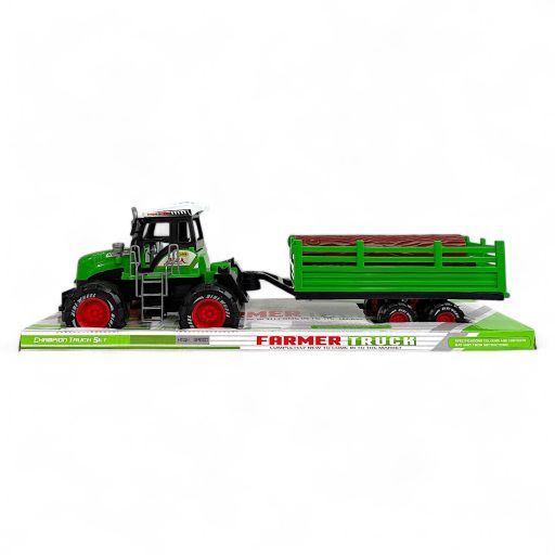 Traktor, hátul rönkszállító, lend., 52x16 cm plf.