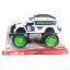 Rendőrautó, jeep, lend., "big foot", 2 szín, 26x17 cm plf.