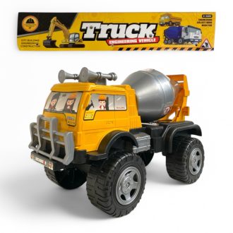 Szabadonfutó betonkeverő teherautó, 23x43 cm méretben.