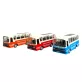   Fém busz, el., hang+fény, 15 cm, 3 szín, 12 db/disp. Gombel.