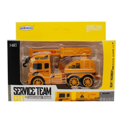 Teherautó, munkagépes, kampós/markolós, lend., 2 féle, 17x10+ cm dob.