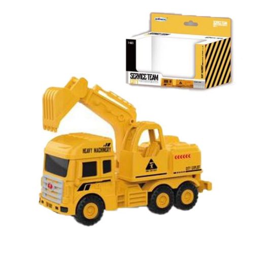 Teherautó, munkagépes, kampós/markolós, lend., 2 féle, 17x10+ cm dob.