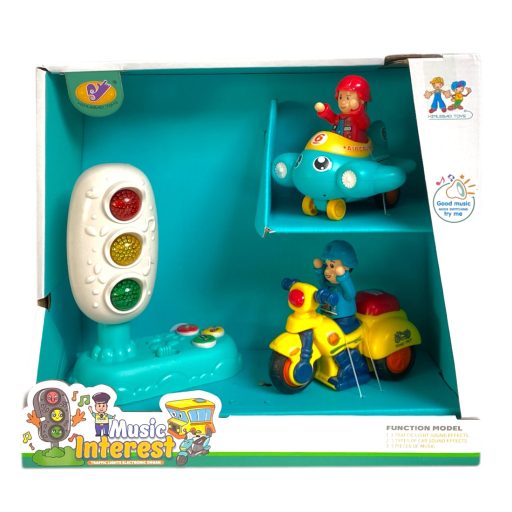 Bébi jármű klt., el., hang+ fény, motor, repülőgép,+ jelzőlámpa, 2 szín, 20x23 cm dob.