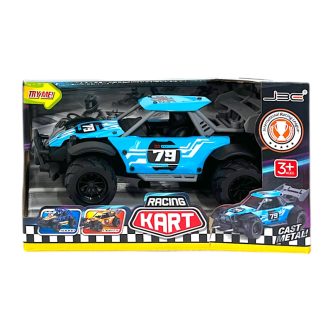   Fém autó, el., igazi hang-fény, terepjáró,+ fig., 2 szín,  21x13 cm dob. Gombel.