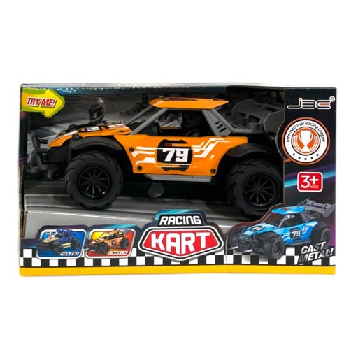 Fém autó, el., igazi hang-fény, terepjáró,+ fig., 2 szín,  21x13 cm dob. Gombel.