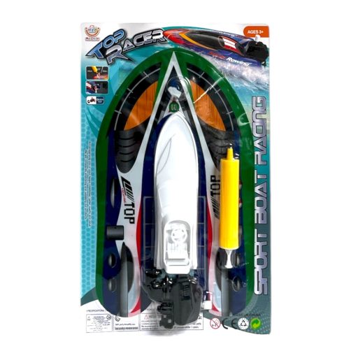 Motorcsónak, légpárnás, felfújós, +pumpa, 3 szín, 17x29 cm lapon