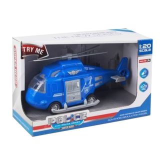   Helikopter, el., igazi hang+fény, Rendőrségi, 23x14 cm dob.