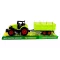 Traktor, hátul pótkocsi, lend. 38 cm, 40x13 cm plf.