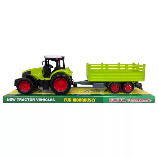 Traktor, hátul pótkocsi, lend. 38 cm, 40x13 cm plf.