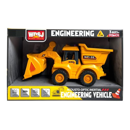 Munkagép, el., hang-fény, billencs, elöl-hátul szerk., lend.,3 féle, 30x19 cm dob. Gombel.