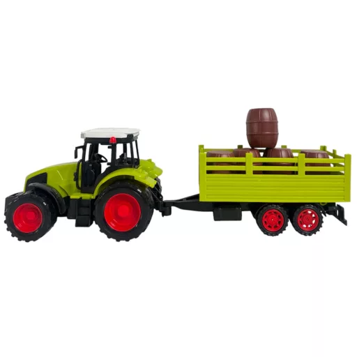Traktor klt., hátul utánfutó, hordószállító, lend., 40x13 cm plf.