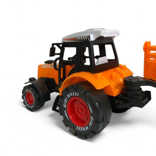 Traktor utánfutóval, 2 állatfigurával, 2 színben, 45x13 cm