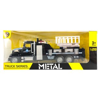   Fém teherautó, létrás, emelős, hátrah., 3 féle, 29x12 cm dob.