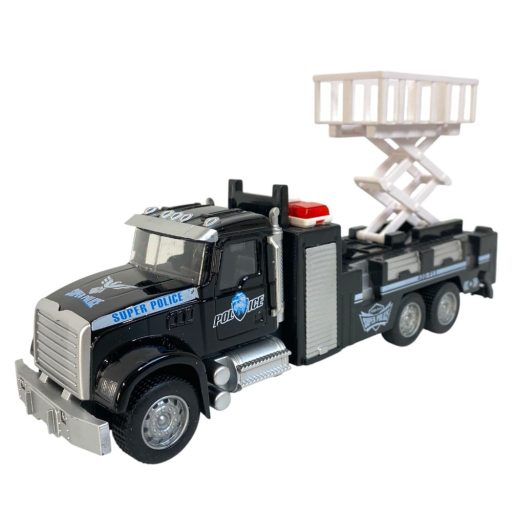 Fém teherautó, létrás, emelős, hátrah., 3 féle, 29x12 cm dob.