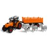 Traktor pótkocsival, 3 állattal, 2 színben, 45x13 cm méretben.
