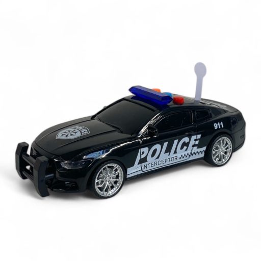 Rendőrautó hang- és fényhatásokkal, lendkerekes, 21x11 cm