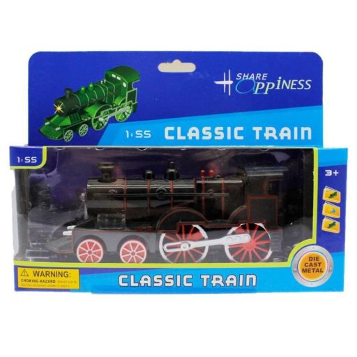 Fém mozdony, hang- és fényhatásokkal, 20x9 cm, dobozos.