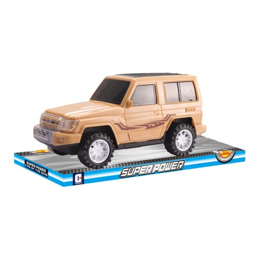 Autó, jeep, terepjáró, lend., 2 szín, 23x11 cm plf.