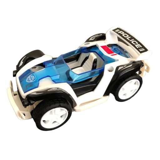 Rendőrautó, hátrahúzós, (részben fém) 2 szín, 12 cm., 12/disp.