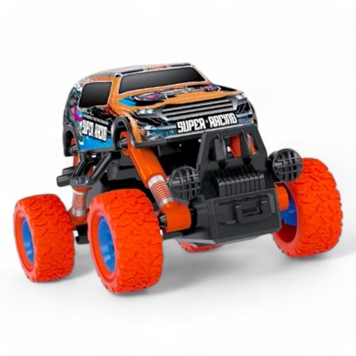 Fém lemez autó készlet, 4x4 gumikerekekkel, 12 cm-es méretben.