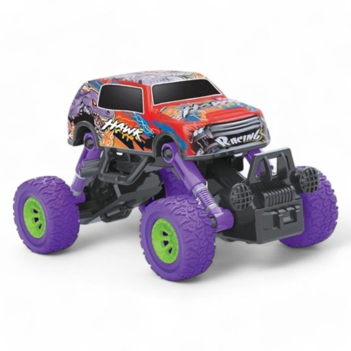 Fém lemez autó készlet, 4x4 gumikerekekkel, 12 cm-es méretben.