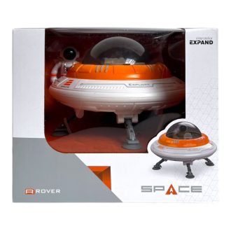   Űrhajós klt., el., igazi hang+fény, leszállóegység + űrhajós figura, 19x19 cm dob. Gombel.