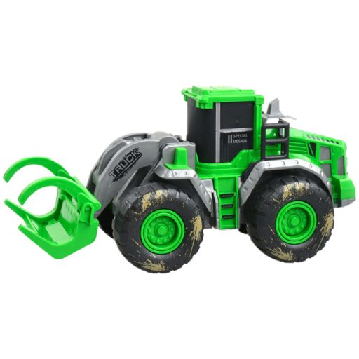 Traktor, elöl szerk., hátul pótkocsi, lend., saras kerekű, 3 féle, 25x9 cm dob.