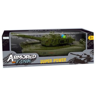   Tank játék hanggal és fénnyel, 3 színben, 22x9 cm, lendkerekes.