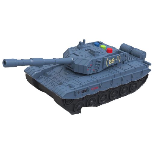 Tank játék hanggal és fénnyel, 3 színben, 22x9 cm, lendkerekes.