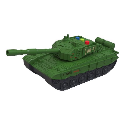 Tank játék hanggal és fénnyel, 3 színben, 22x9 cm, lendkerekes.