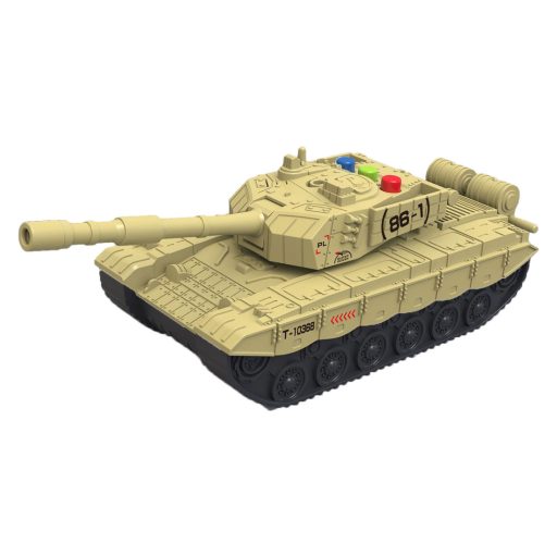 Tank játék hanggal és fénnyel, 3 színben, 22x9 cm, lendkerekes.