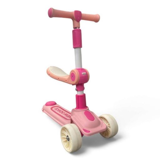 Állítható magasságú, világító kerekű, üléses roller gyerekeknek.