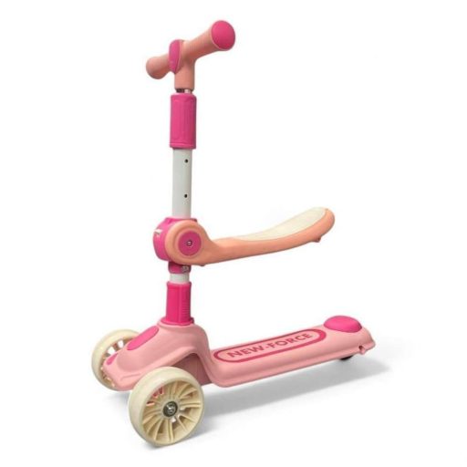 Állítható magasságú, világító kerekű, üléses roller gyerekeknek.