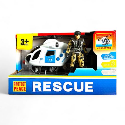 Helikopter hanggal, fénnyel, hátrahúzós, 23x14 cm méretben.