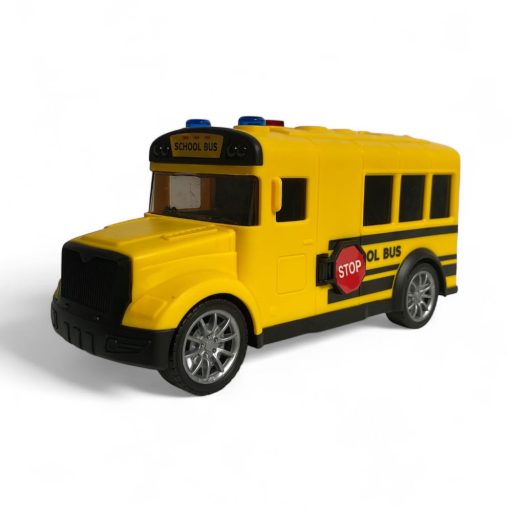 Iskolabusz, el., hang+fény, lend., 24x15 cm dob.