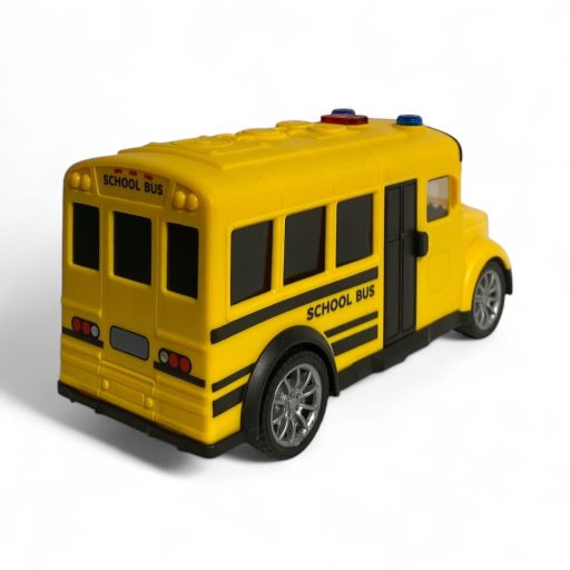 Iskolabusz, el., hang+fény, lend., 24x15 cm dob.