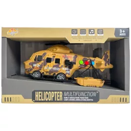   Helikopter, el., hang+fény, lend., katonai / mentő, 3 szín, 26x16 cm dob.