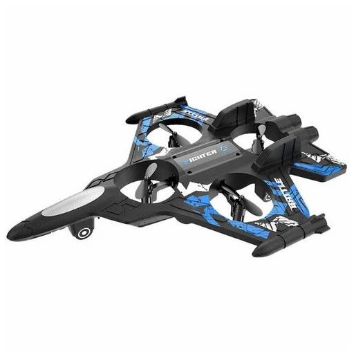 R/C drón, vadászrepülőgép, el., vil., USB töltős, 2 szín, 36x25 cm dob.