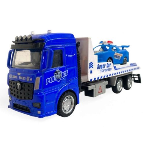 Fém autószállító játékszett, 3 féle autóval, hátrahúzós funkcióval.