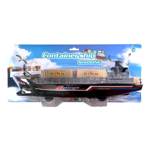 Hajó, konténerszállító, lend., 2 szín, 36x16 cm lapon