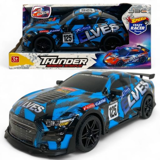 Autós játék, motorhanggal és fénnyel, két színben, 28 cm.