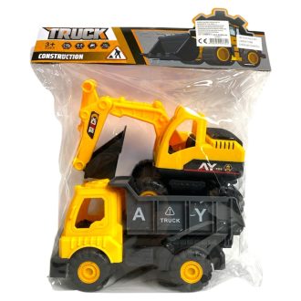   Teherautó klt., munkagépes, 2 db, billencs, markoló, 27x27 cm zacsk.