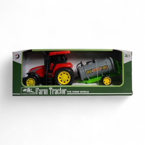 Traktor hátul tartályos, lend., 2 féle, 31x10x12 cm dob.