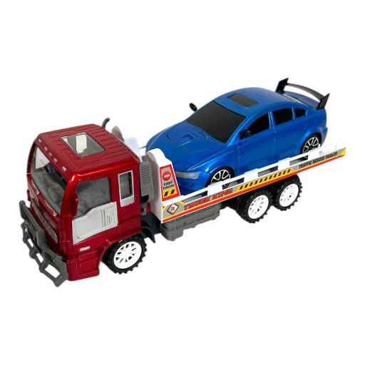 Autószállító, + 1 autó, lend., 3 szín, 36x14 cm plf.