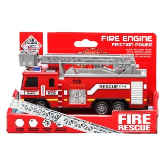   Tűzoltó autó, lend., létrás, 2 féle, 19x12 cm hátfalas dob.