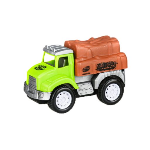 Teherautó készlet: 4 db munkagép, lendkerekes, 28x18 cm.