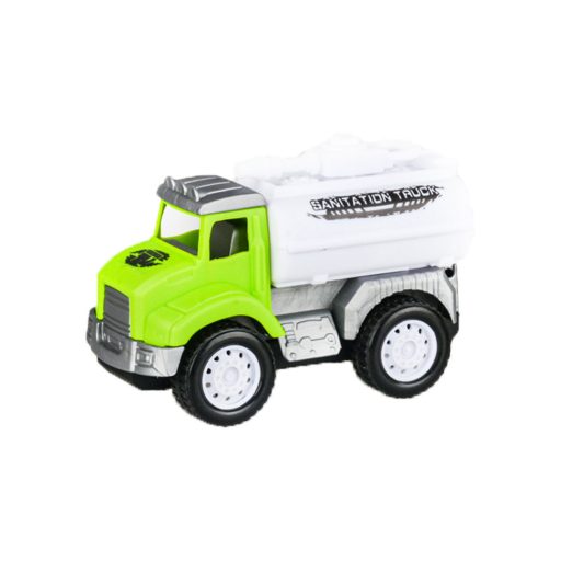 Teherautó készlet: 4 db munkagép, lendkerekes, 28x18 cm.