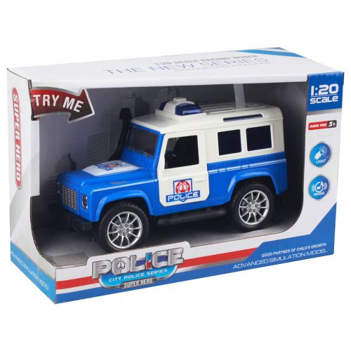 Rendőrautó játék: fény- és hanghatásokkal, ajtónyitós Jeep.